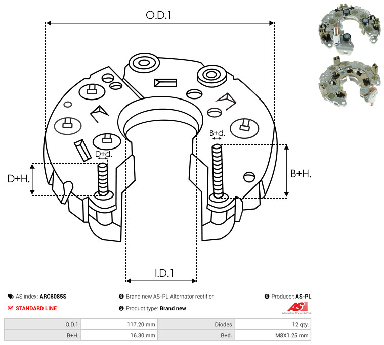 Rectifier, alternator - ARC6085S AS-PL