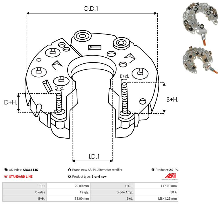 Kit riparazione, Motorino avviamento - SP6005 AS-PL