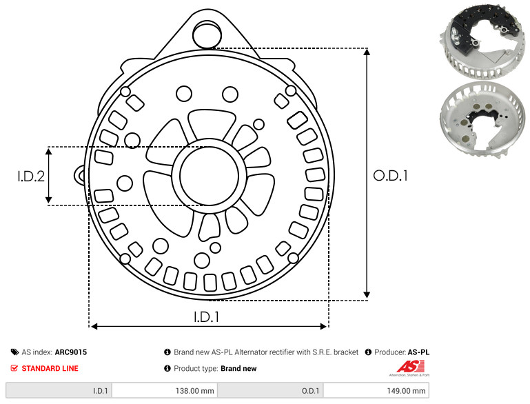 Protective Cap, alternator - ARC9015 AS-PL