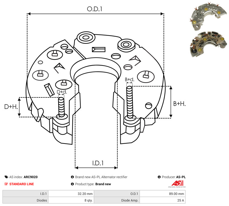Rectifier, alternator - ARC9020 AS-PL