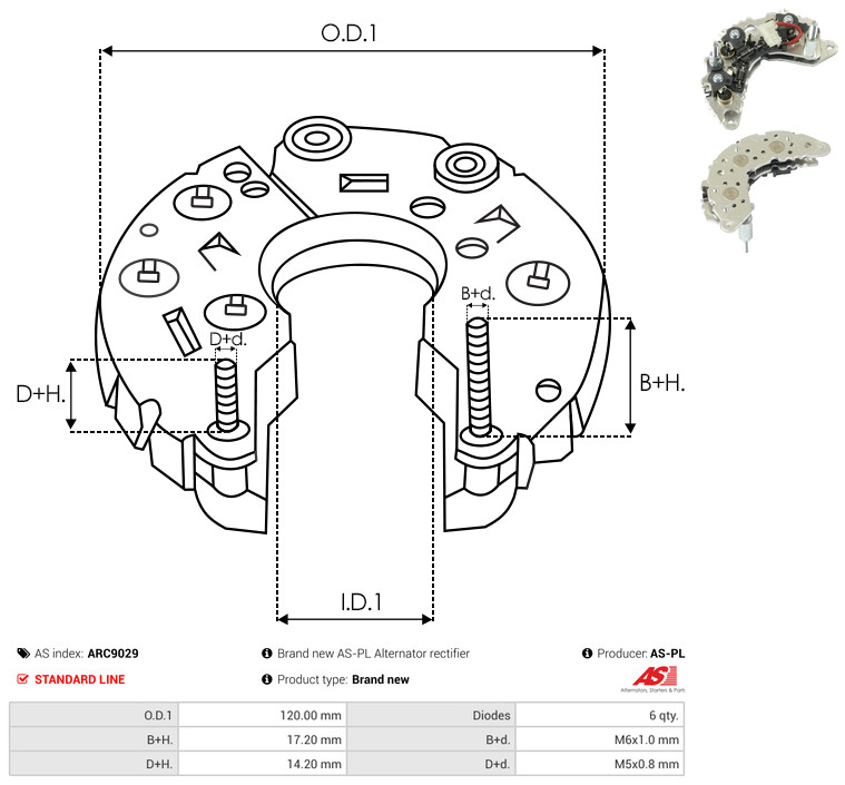 Rectifier, alternator - ARC9029 AS-PL