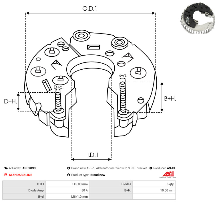 Protective Cap, alternator - ARC9033 AS-PL