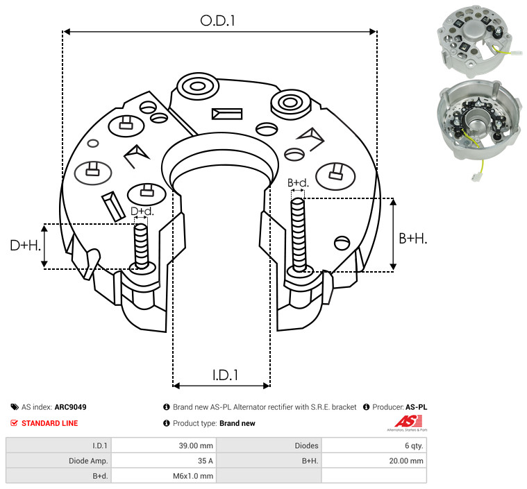 Protective Cap, alternator - ARC9049 AS-PL