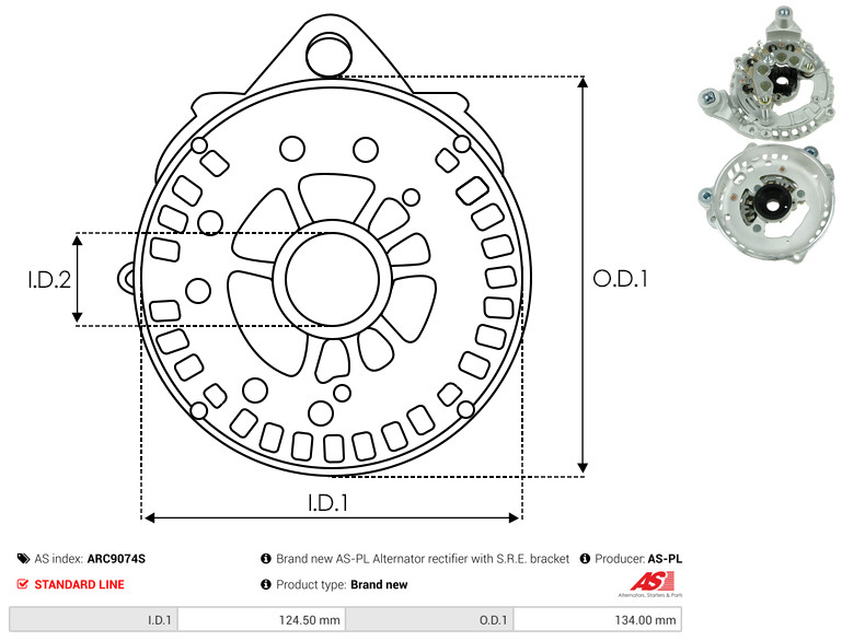 Protective Cap, alternator - ARC9074S AS-PL