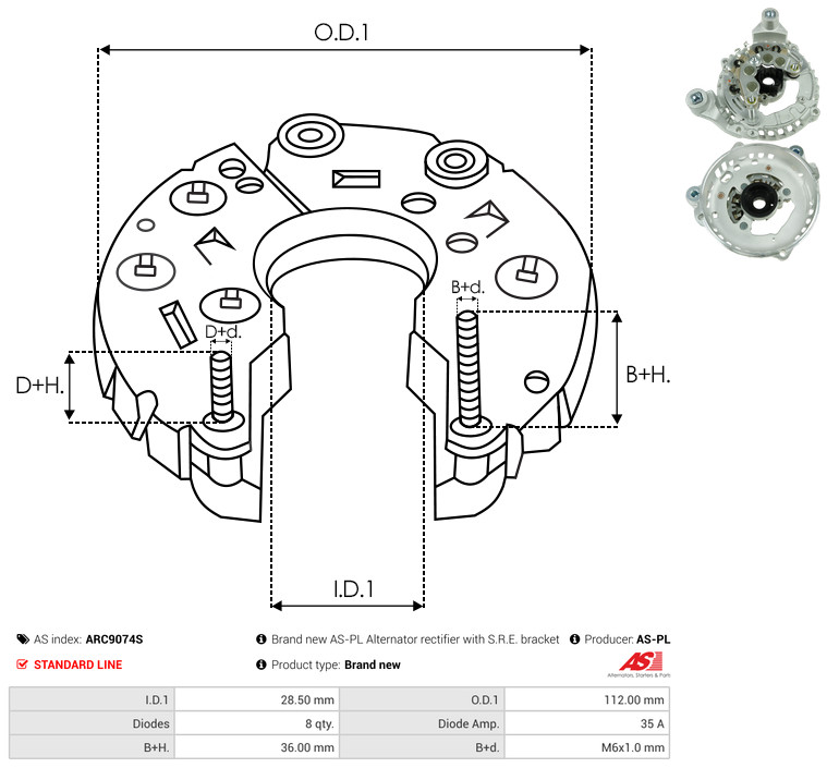 Protective Cap, alternator - ARC9074S AS-PL