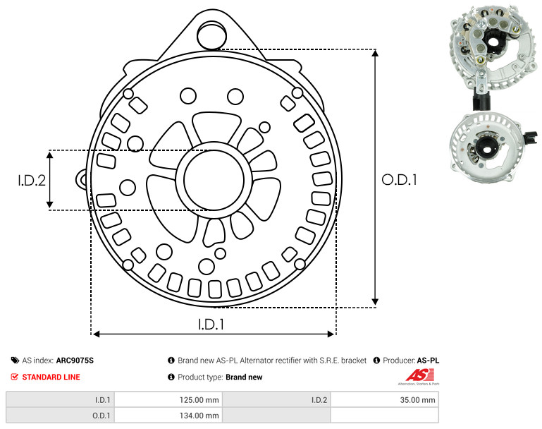Protective Cap, alternator - ARC9075S AS-PL