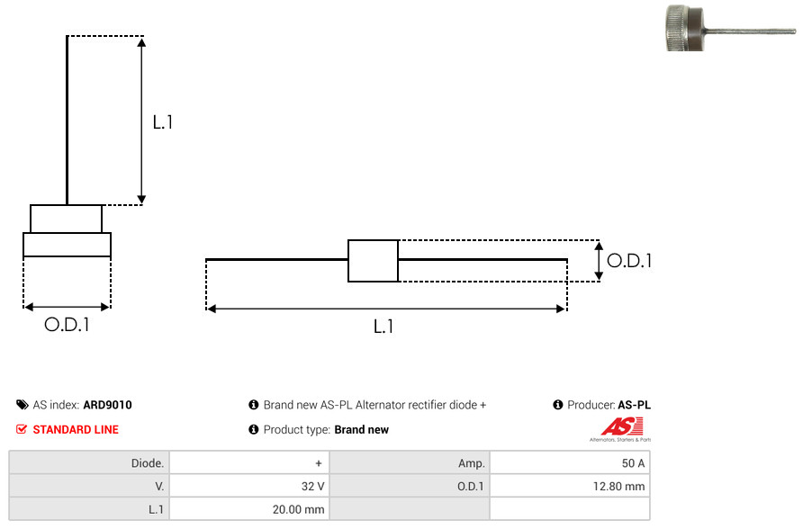 Rectifier, alternator - ARD9010 AS-PL