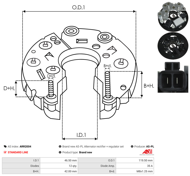Rectifier, alternator - ARR2004 AS-PL