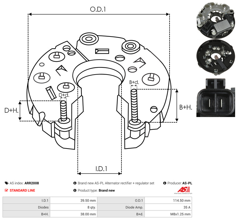 Rectifier, alternator - ARR2008 AS-PL