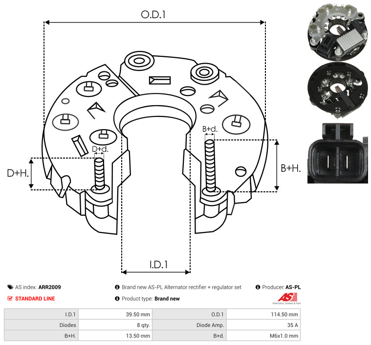 Rectifier, alternator - ARR2009 AS-PL