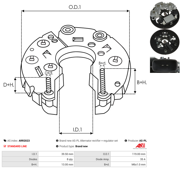 Rectifier, alternator - ARR2023 AS-PL