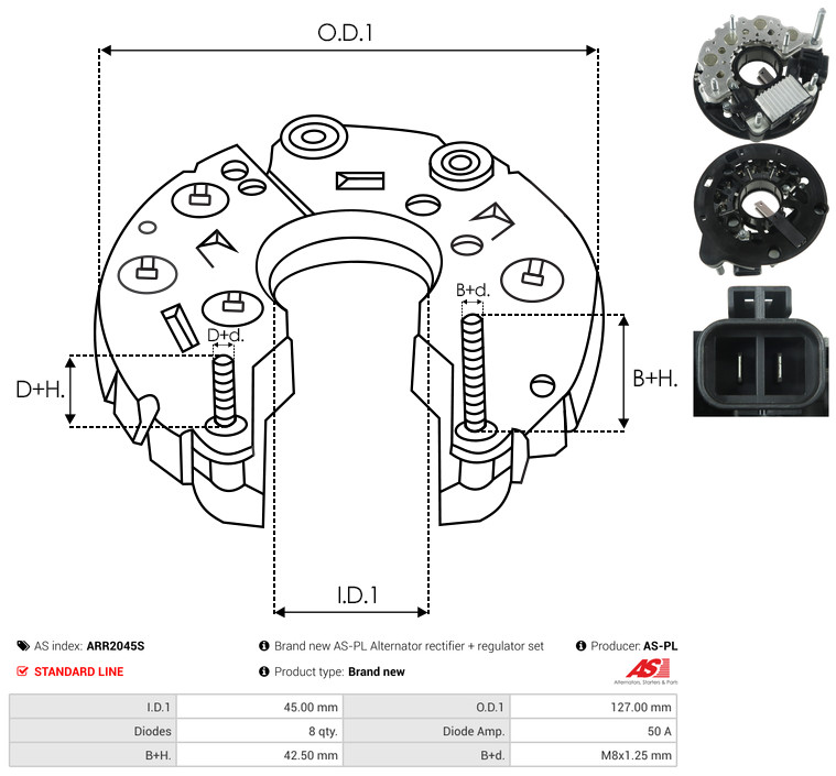 Rectifier, alternator - ARR2045S AS-PL