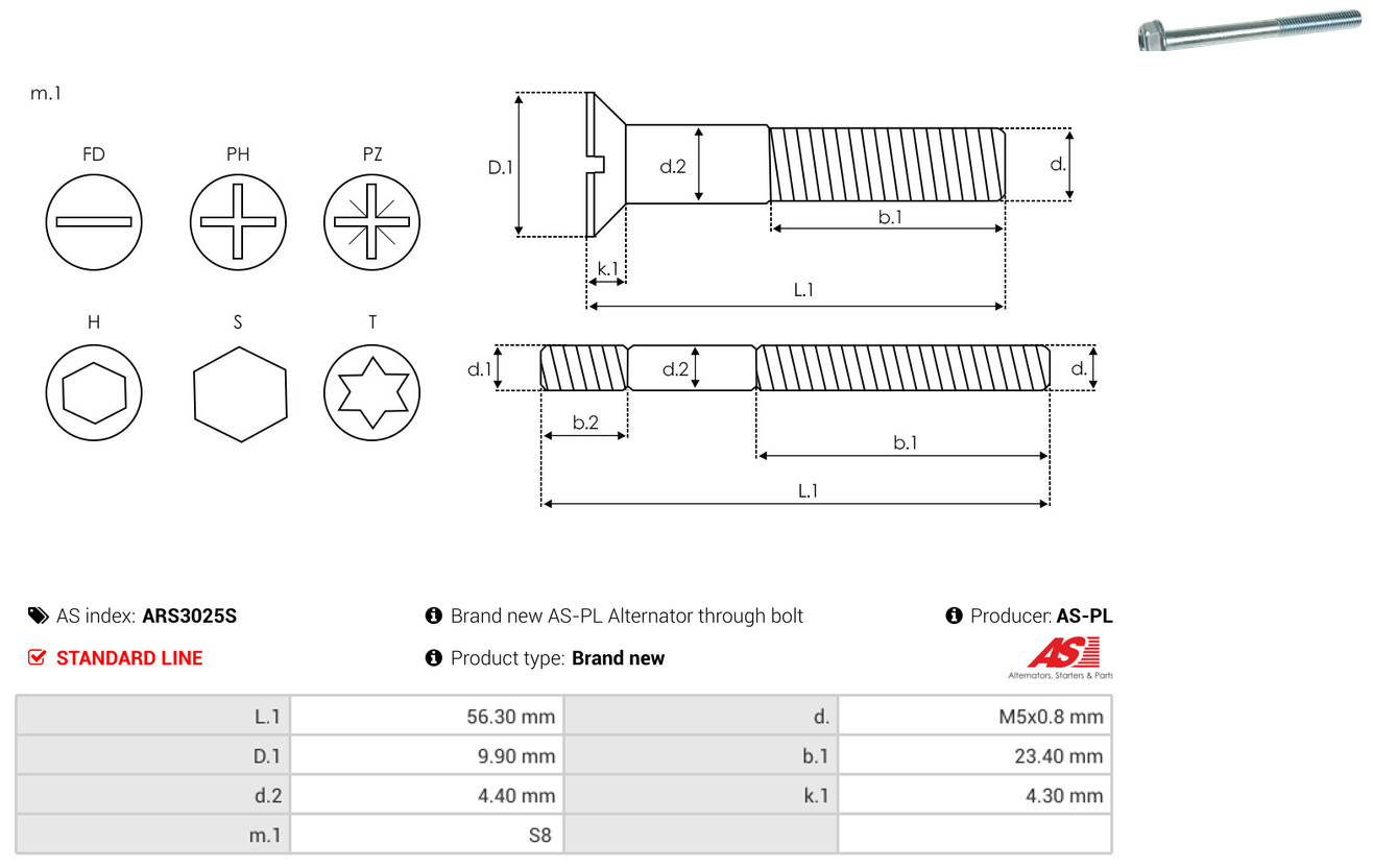 Ремкомплект, генератор - ARS3025S AS-PL