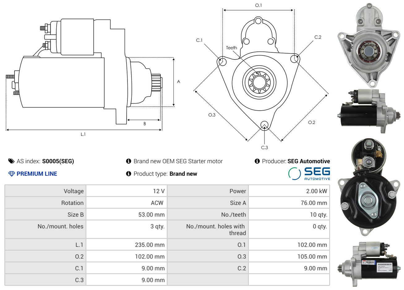 Freewheel Gear, starter - SD0025 AS-PL