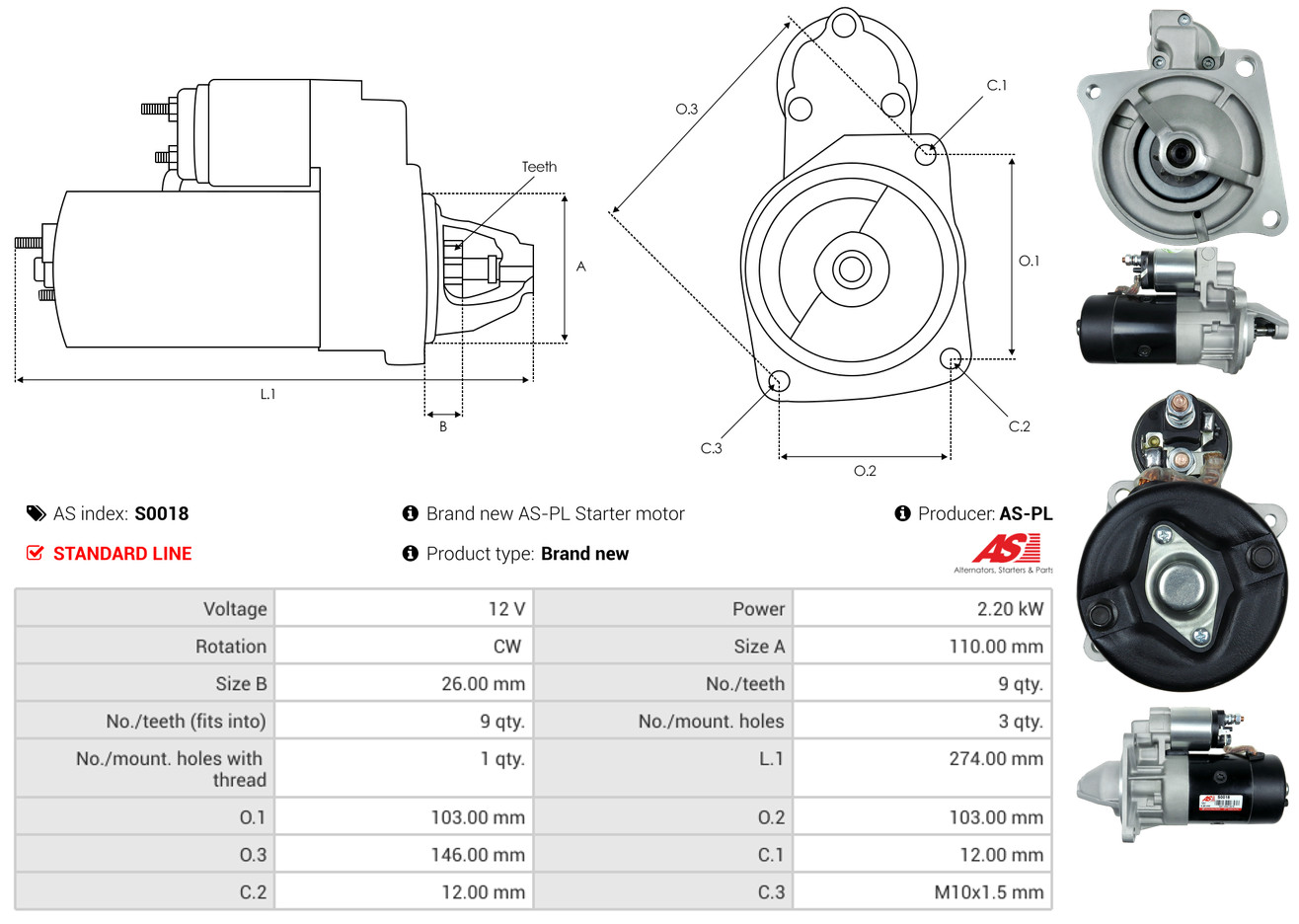 Starter - S0018 AS-PL