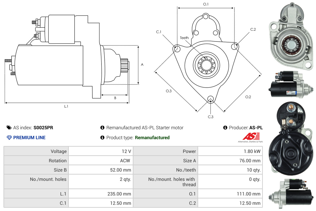 Starter - S0025PR AS-PL