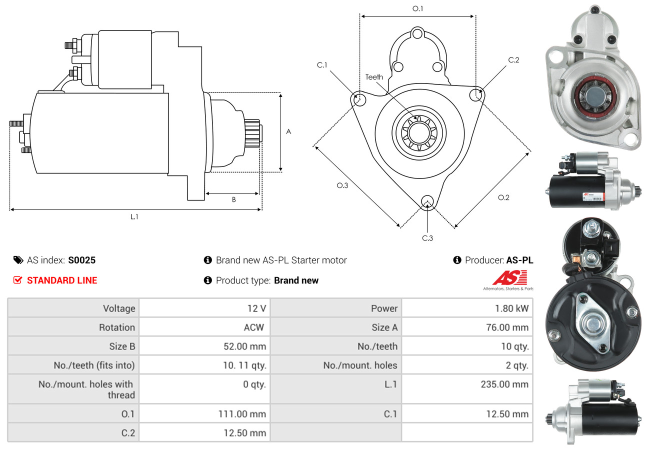 Starter - S0025 AS-PL