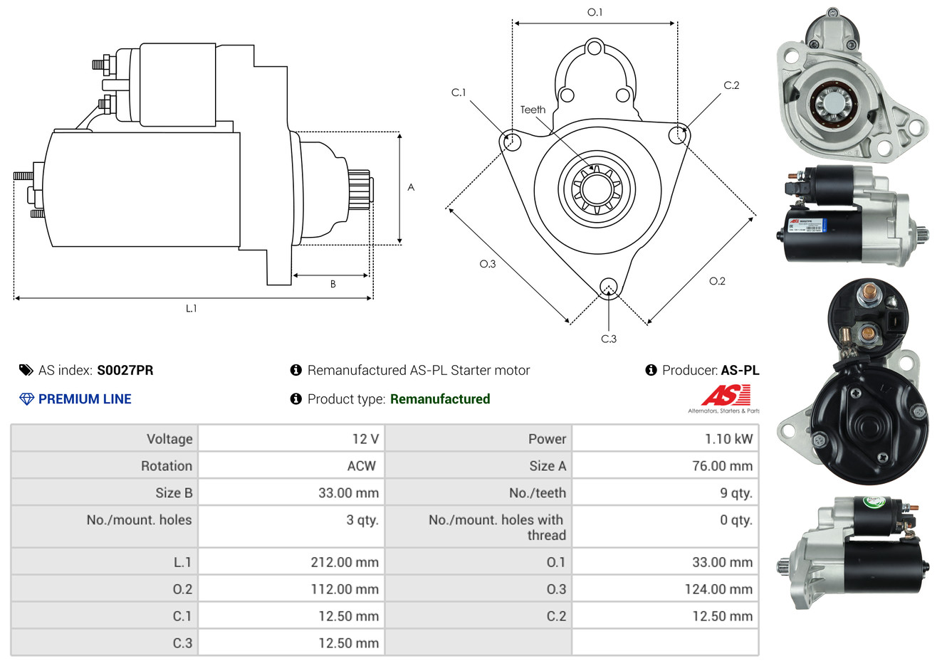 Starter - S0027PR AS-PL