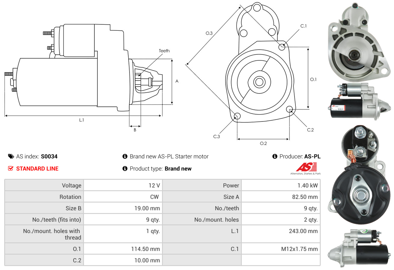 Starter - S0034 AS-PL