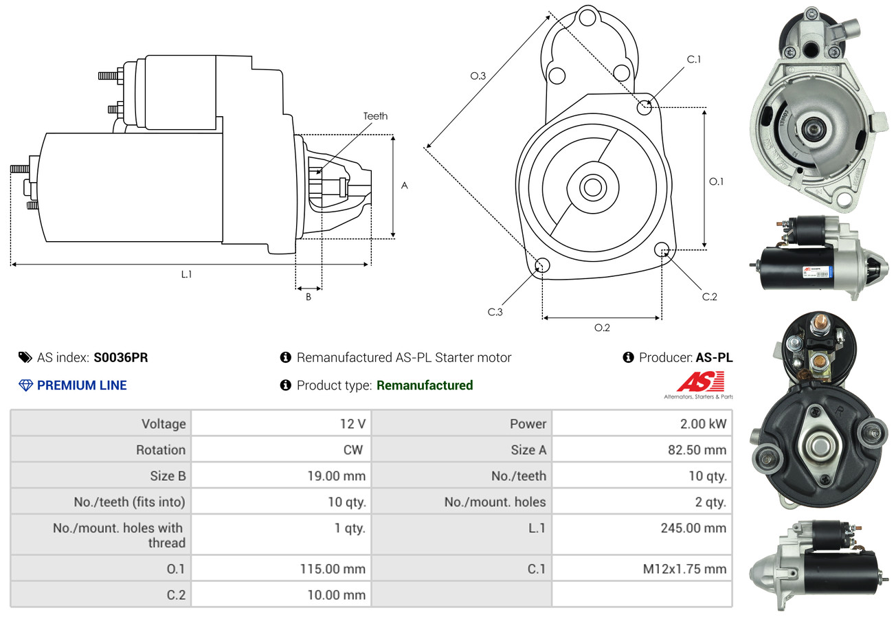 Starter - S0036PR AS-PL