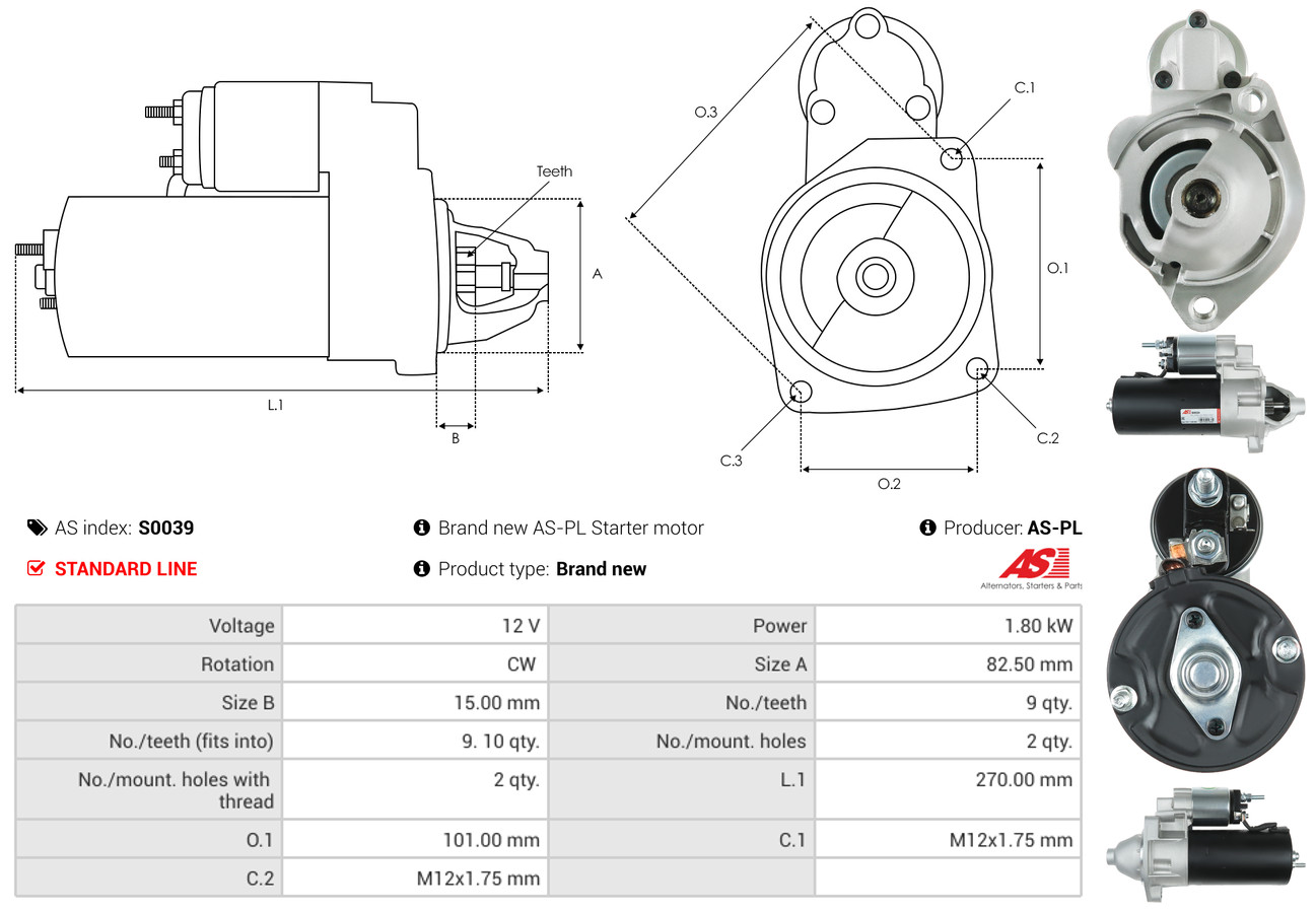 Starter - S0039 AS-PL