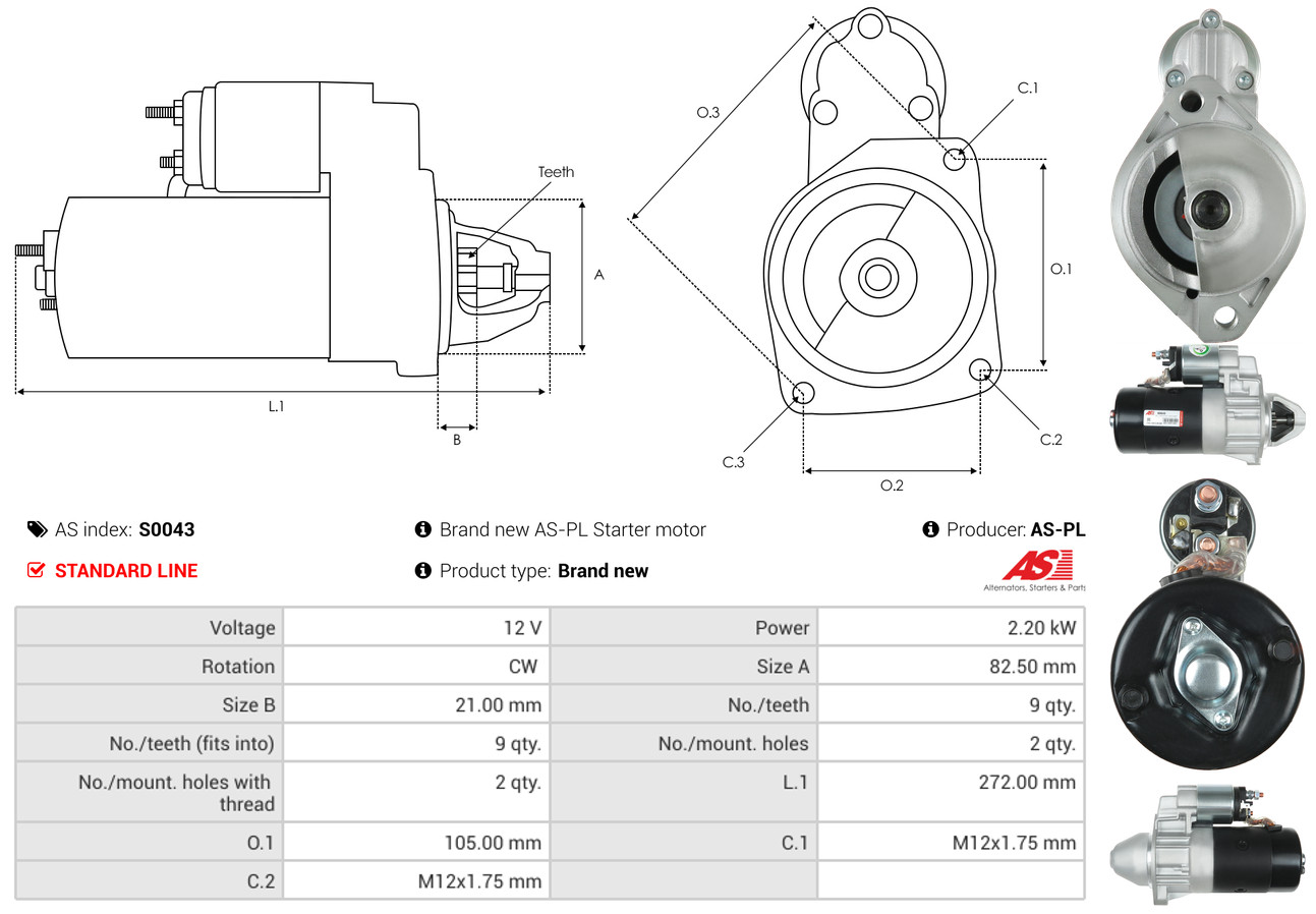 Starter - S0043 AS-PL