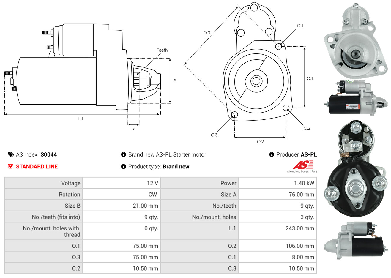 Starter - S0044 AS-PL