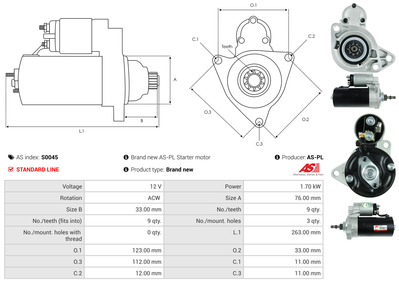 Starter - S0045 AS-PL
