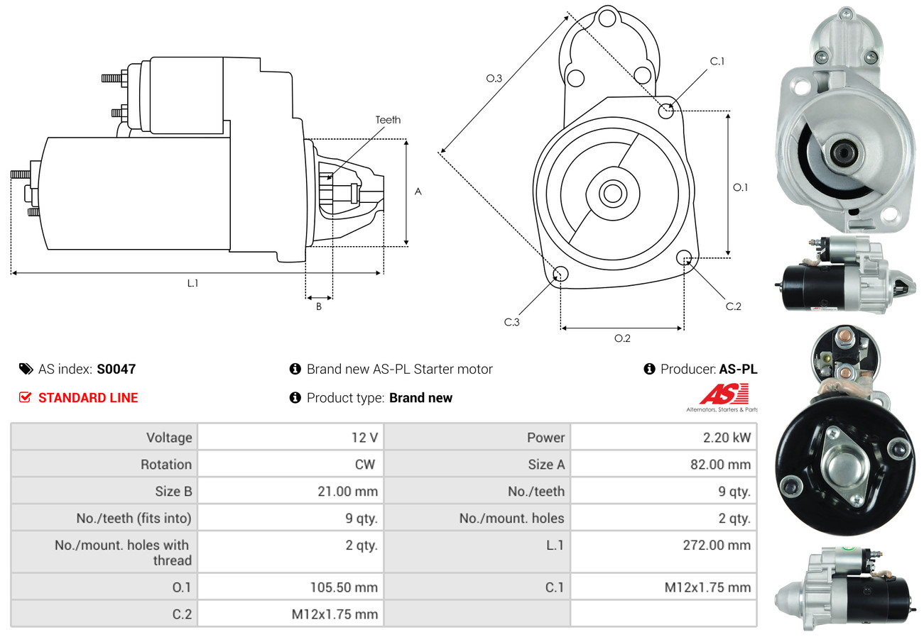 Alternator - A01004S AS-PL