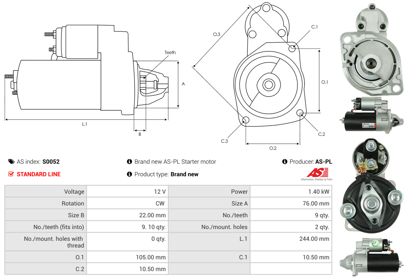 Starter - S0052 AS-PL