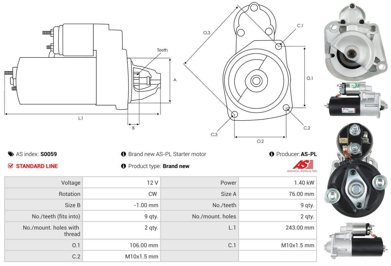 Starter - S0059 AS-PL