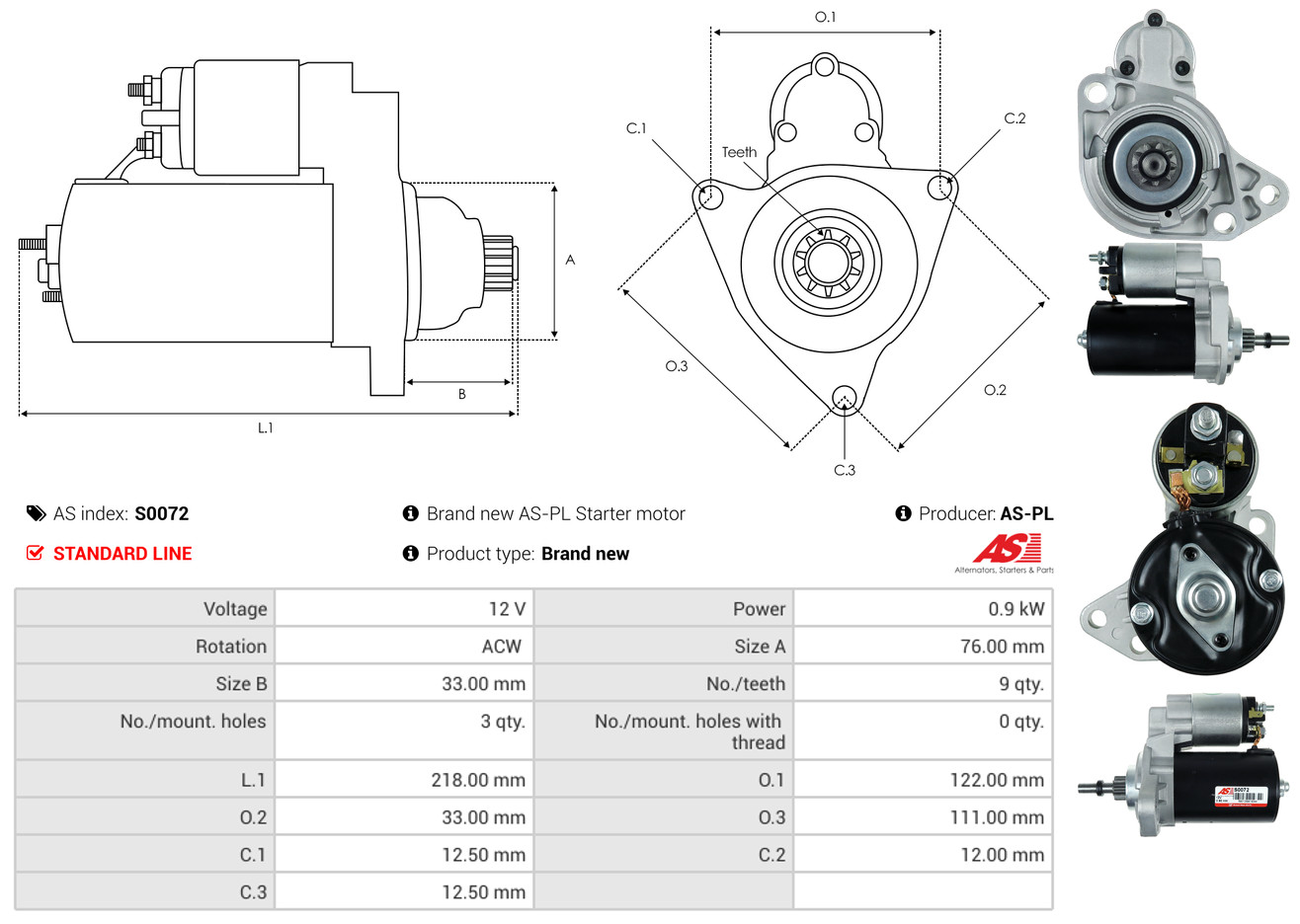 Starter - S0072 AS-PL