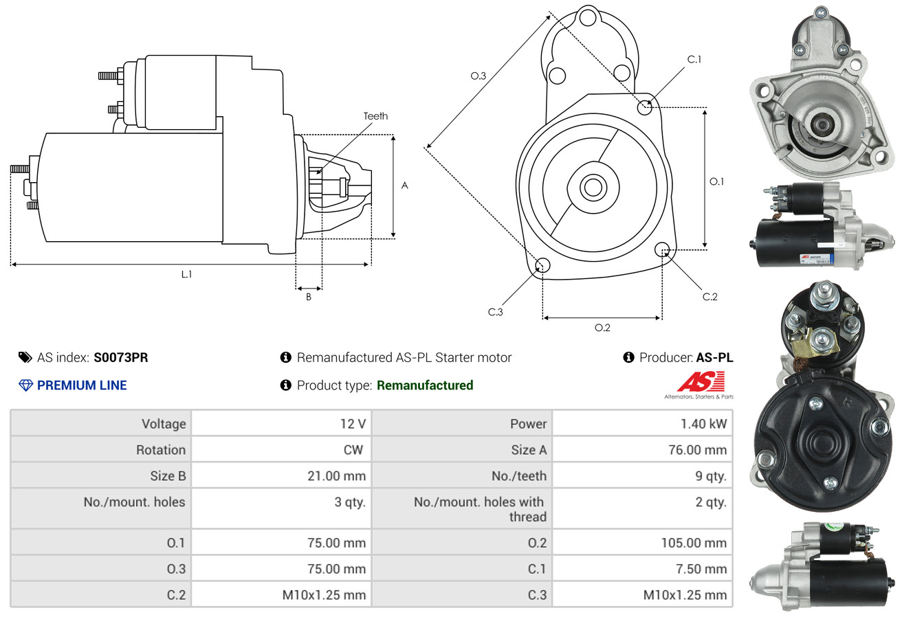 Starter - S0073PR AS-PL