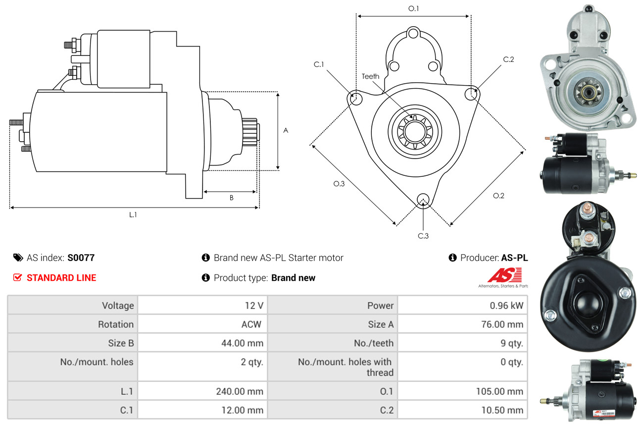 Starter - S01008(SEG) AS-PL
