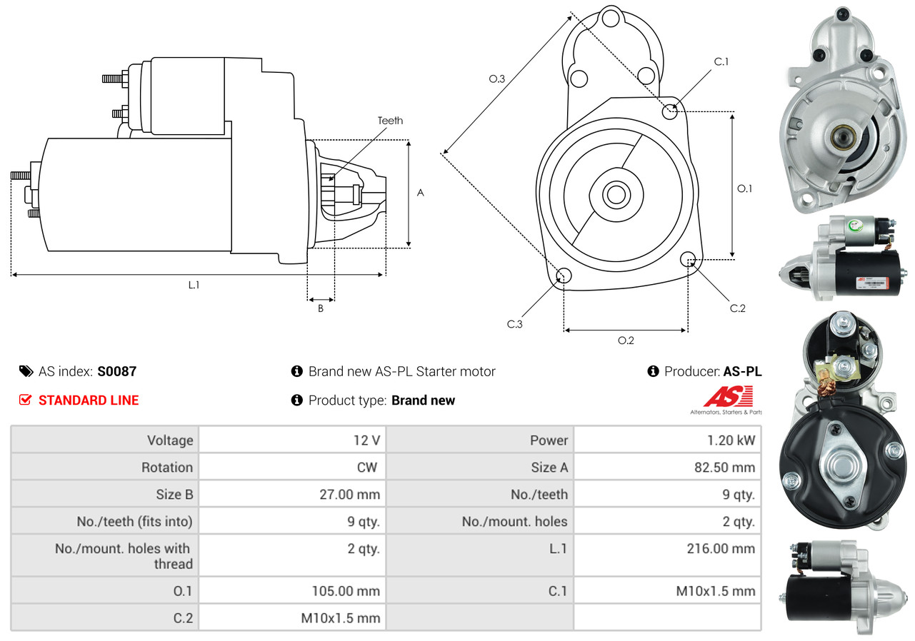 Starter - S0087 AS-PL