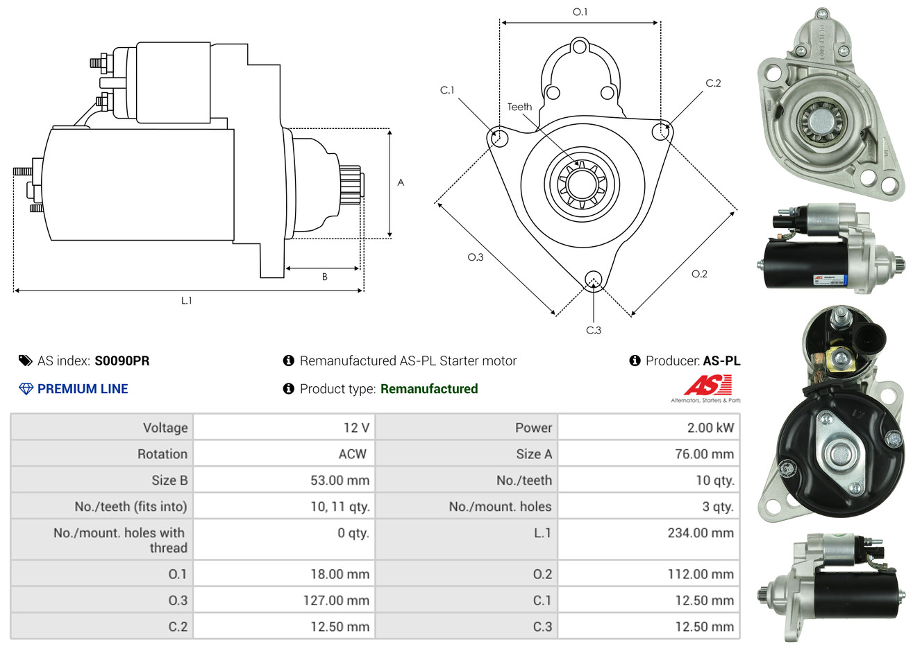 Starter - S0090PR AS-PL