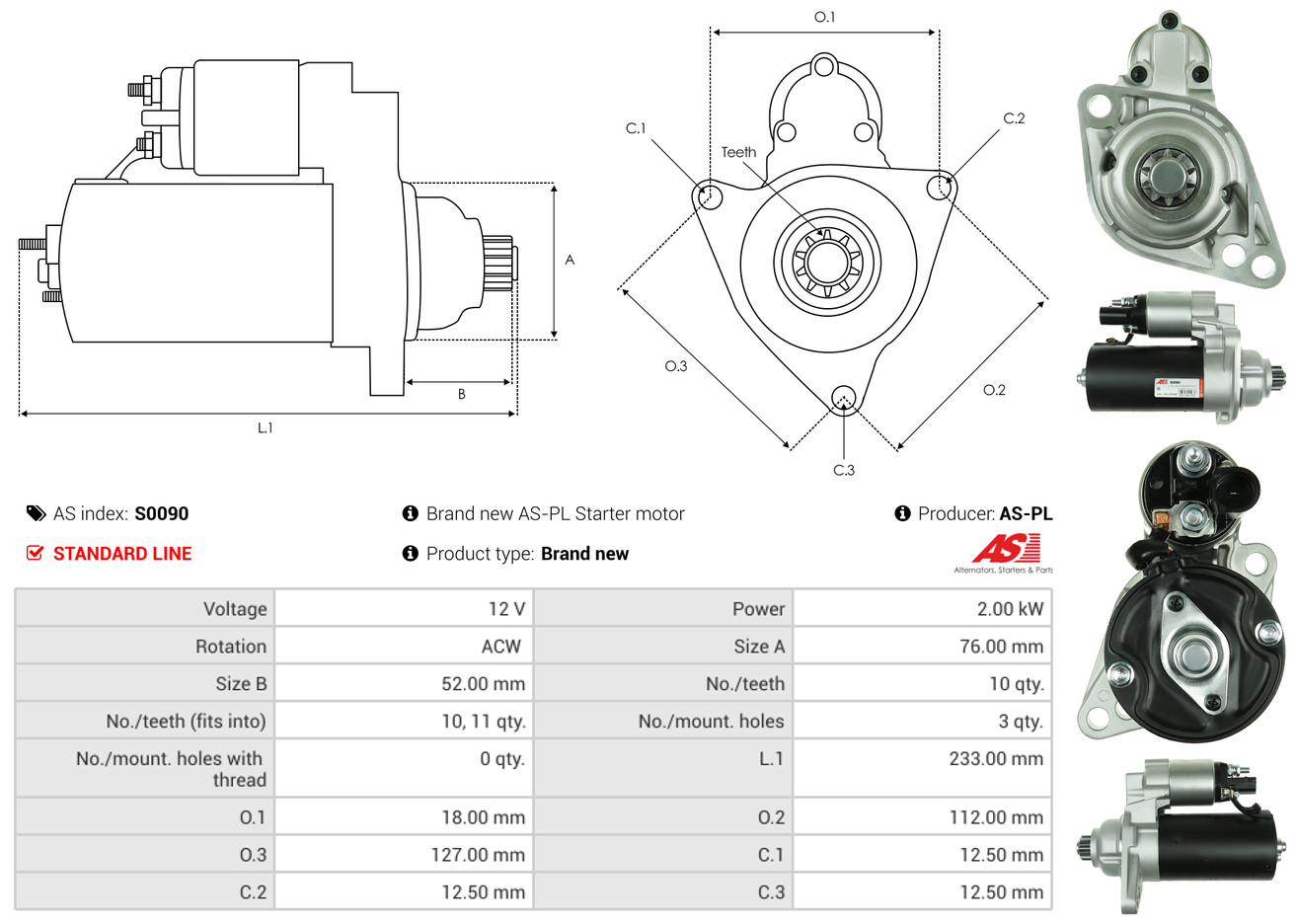 Starter - S0090 AS-PL