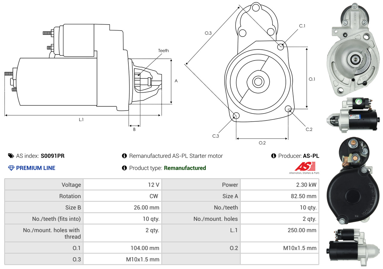 Starter - S0091PR AS-PL