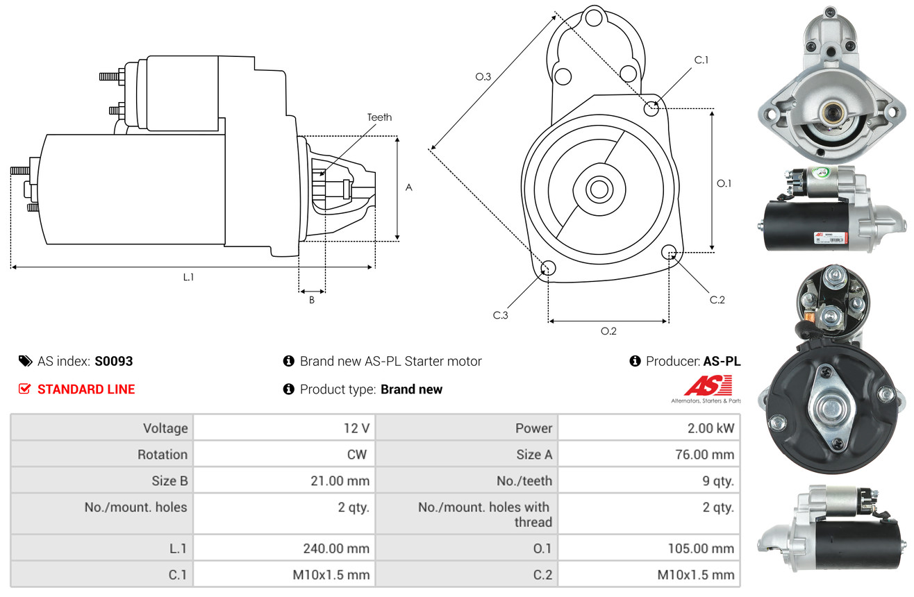 Starter - S0093 AS-PL