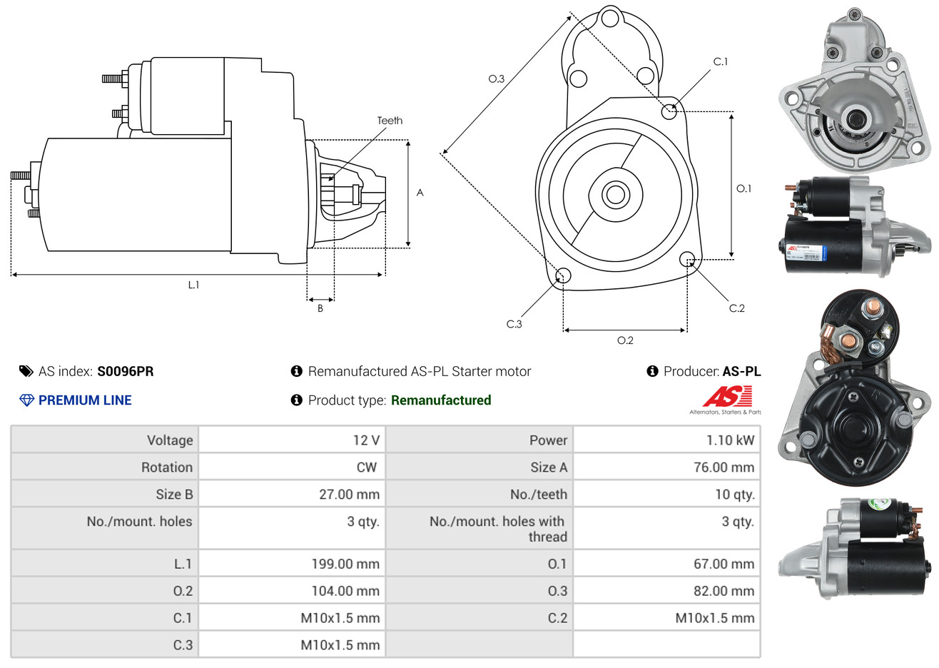 Starter - S0096PR AS-PL