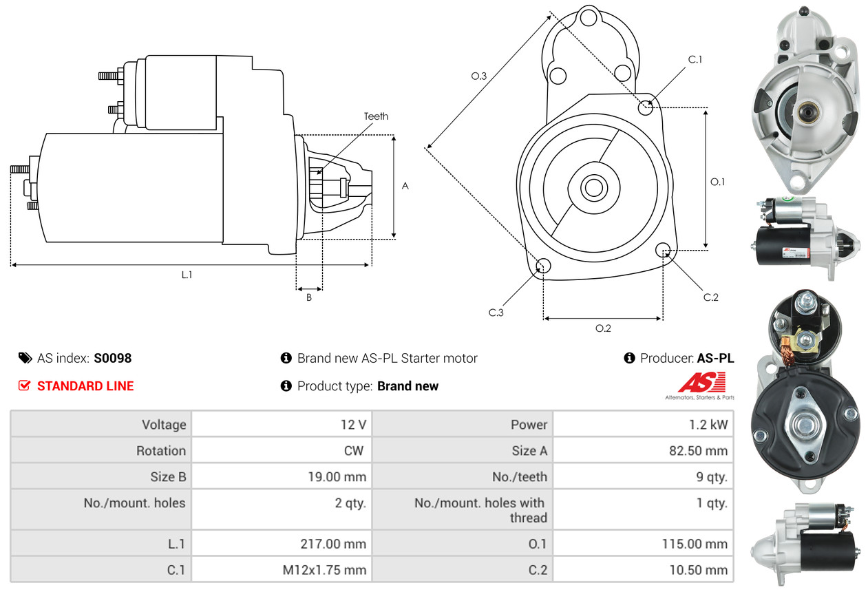 Starter - S0098 AS-PL