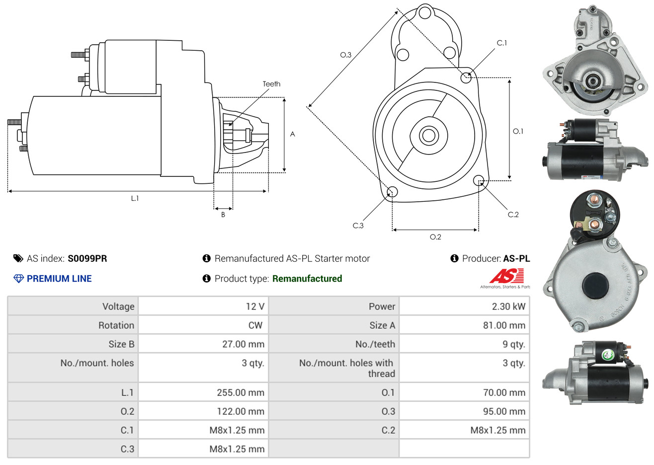 Starter - S0099PR AS-PL