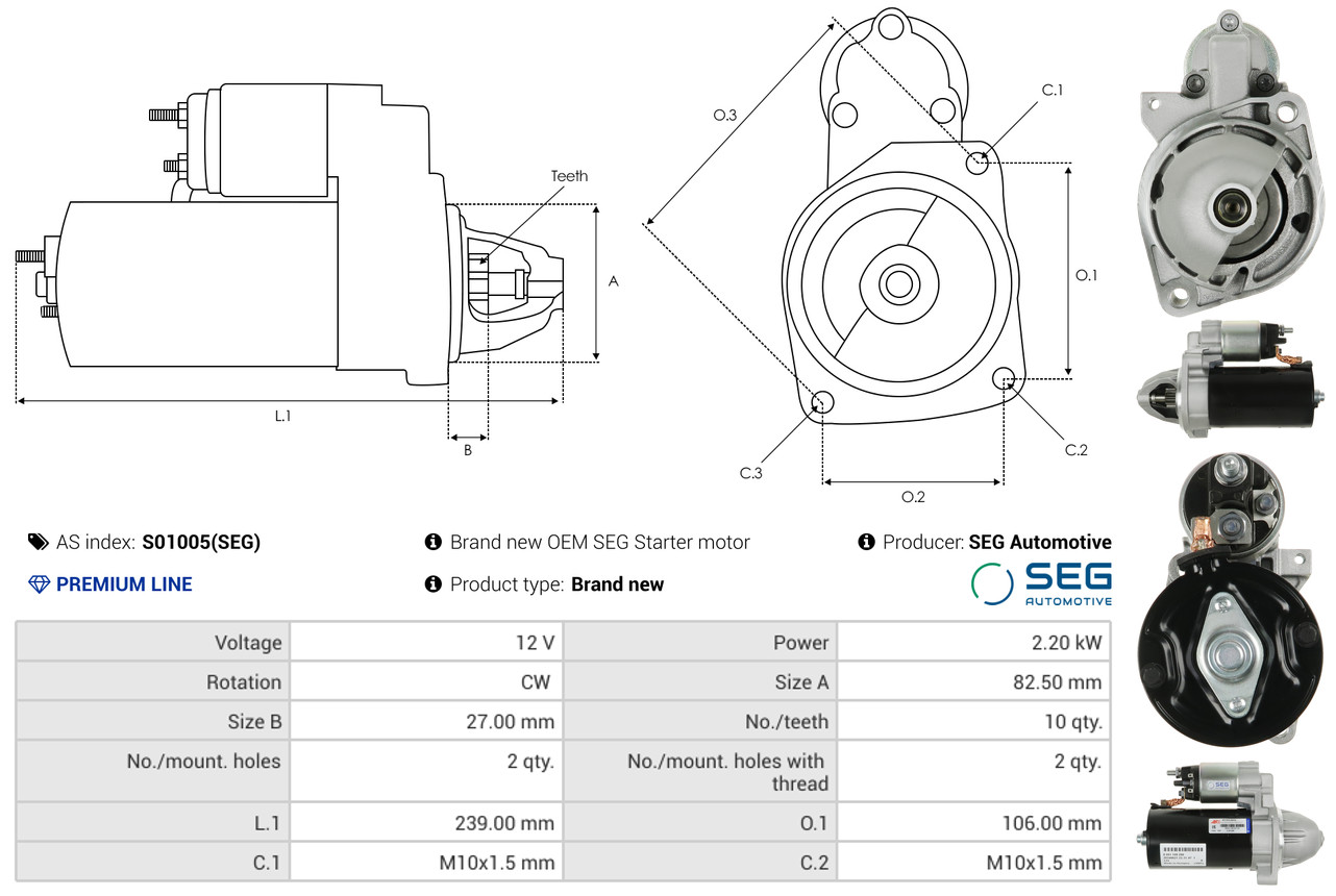 Solenoid Switch, starter - SS0011 AS-PL