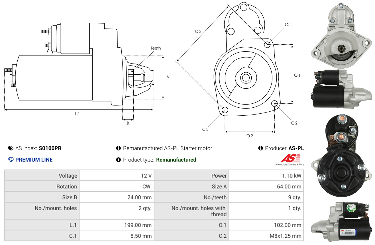 Starter - S0100PR AS-PL