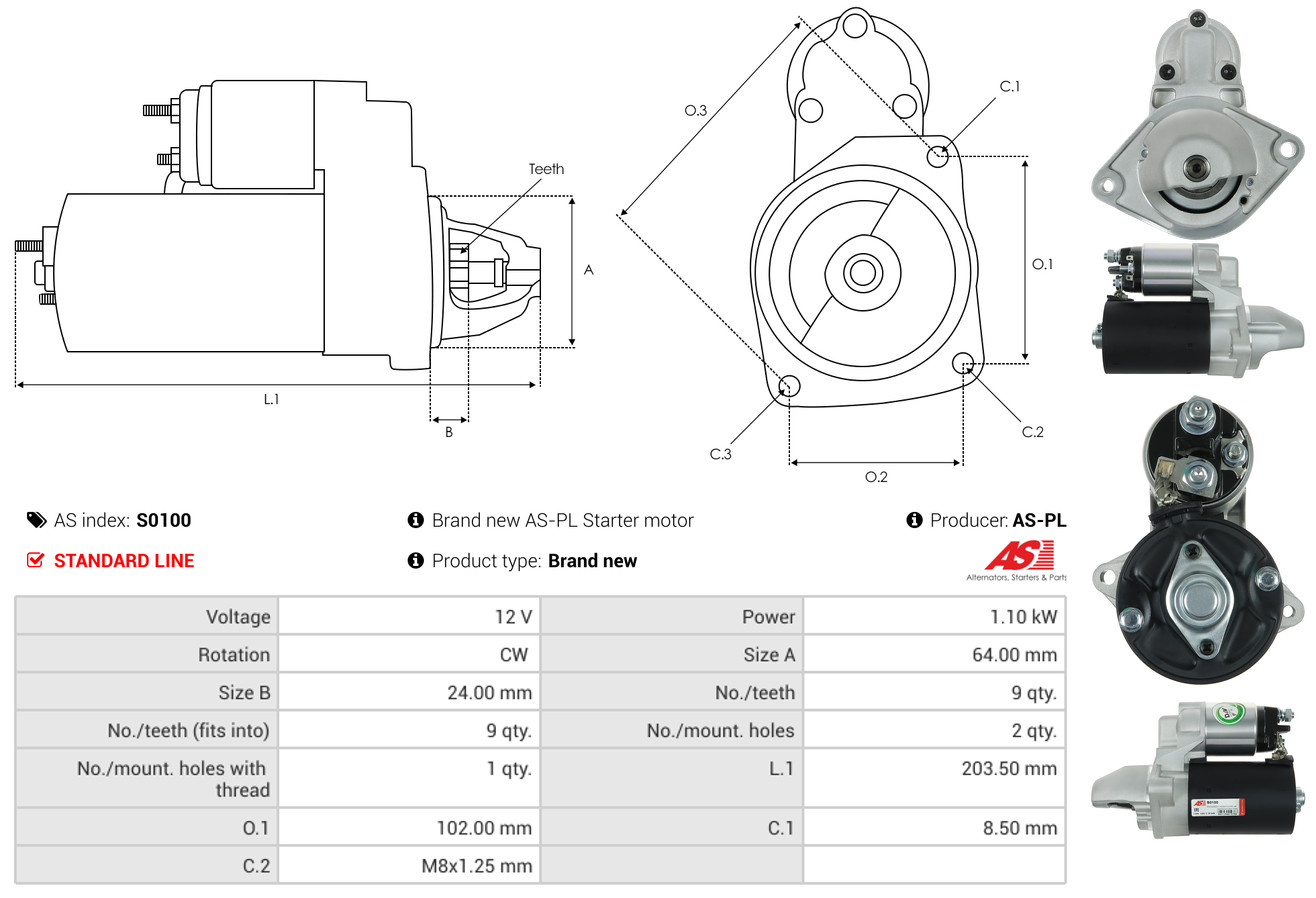 Starter - S0100 AS-PL