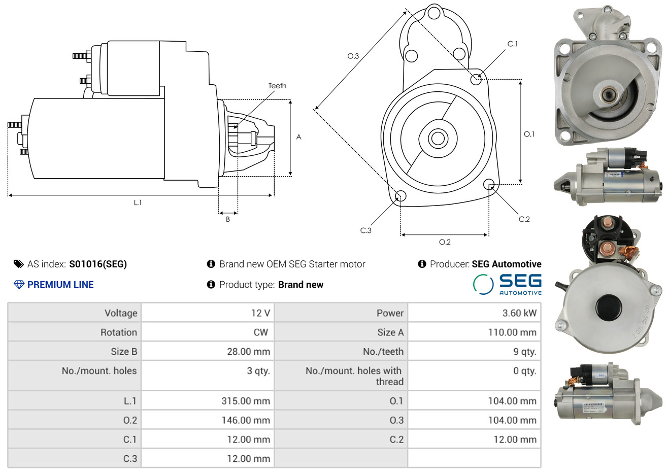starteris - S3012 AS-PL