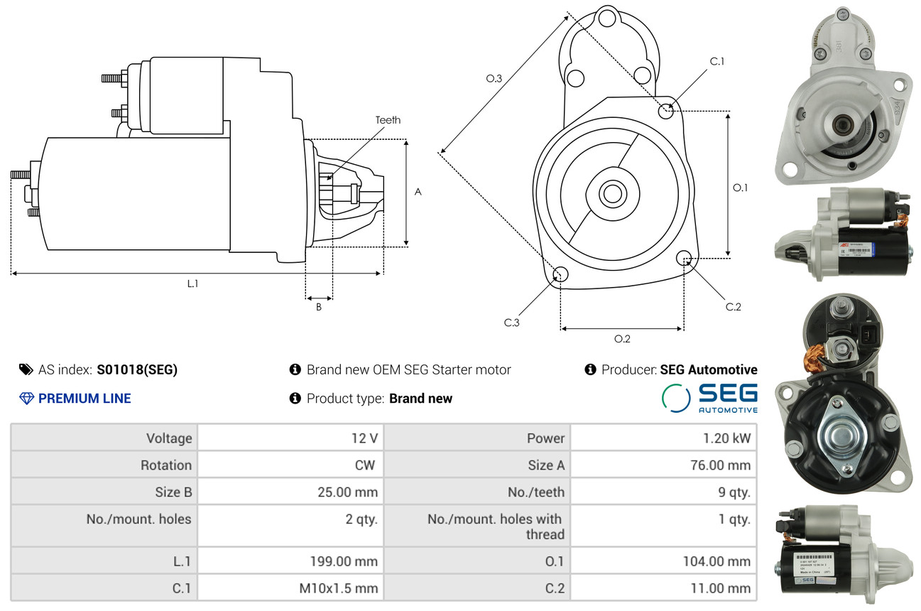 Starter - S01018(SEG) AS-PL
