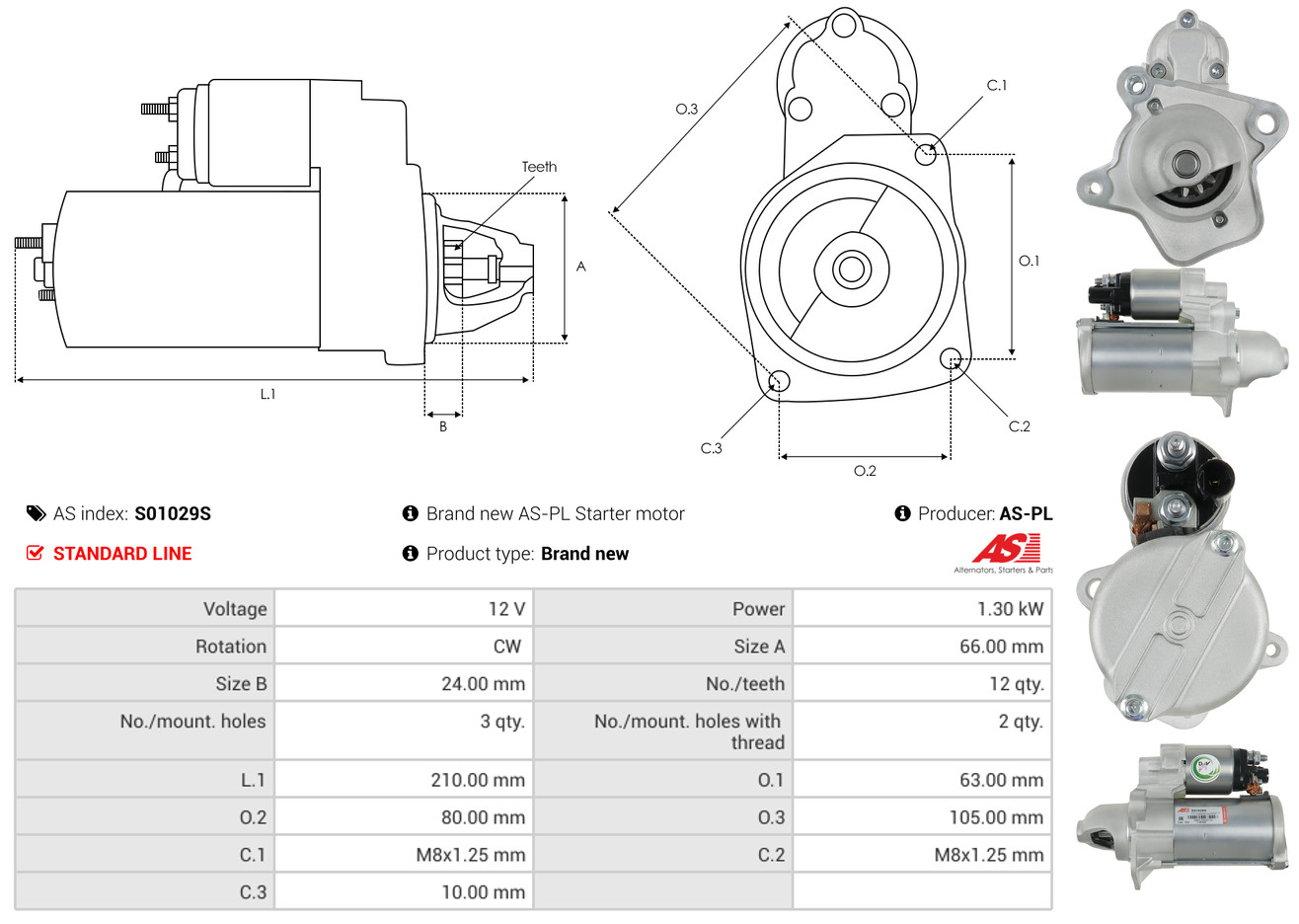 Freewheel Gear, starter - SD0118 AS-PL