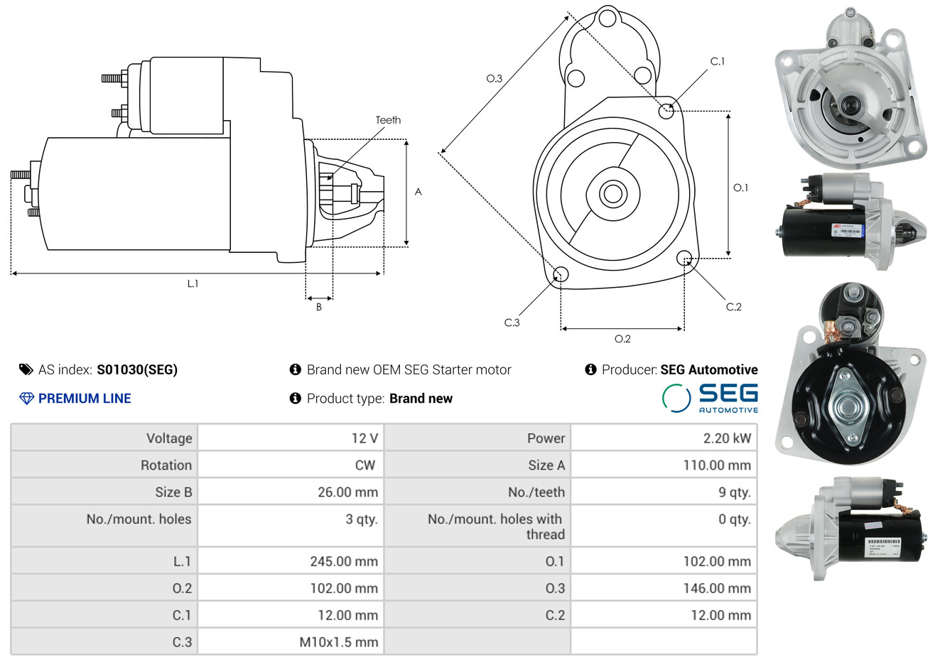Alternator Regulator - ARE6031 AS-PL