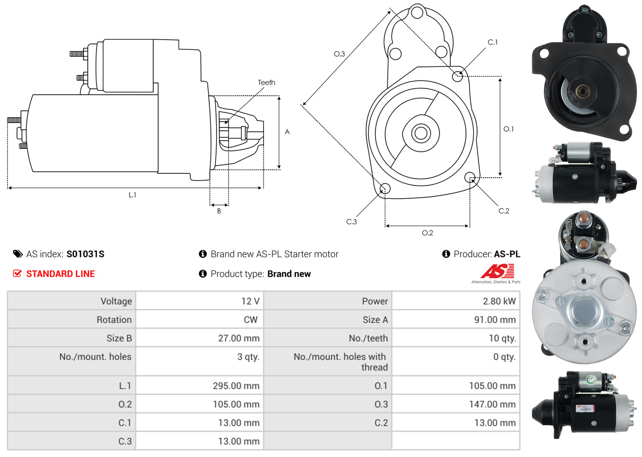 Freewheel Gear, starter - SD9014 AS-PL